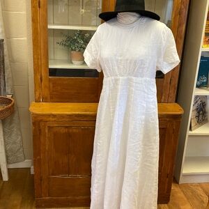 Jayde White linen midi dress fully lined 100% linen garnet new w tags sz 12